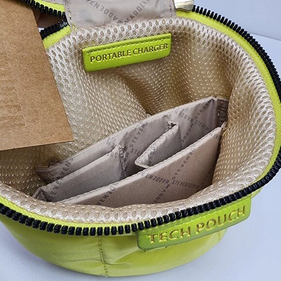 Steve Madden New Cyber Lime Tech Pouch Organizer Removable Dividers retail $58 - Picture 9 of 9
